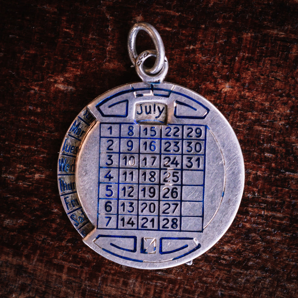 Victorian Silver & Enamel Perpetual Calendar Pendant