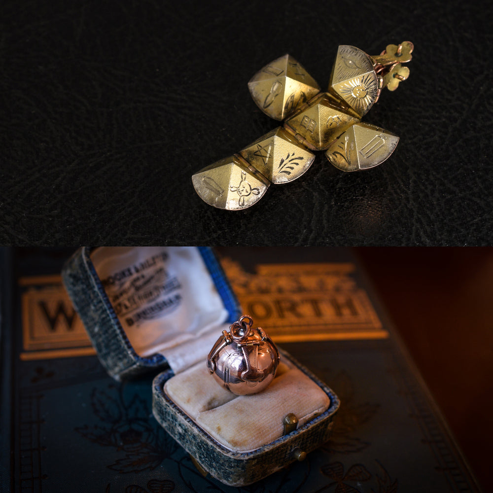 Victorian Gold Masonic Orb Pendant