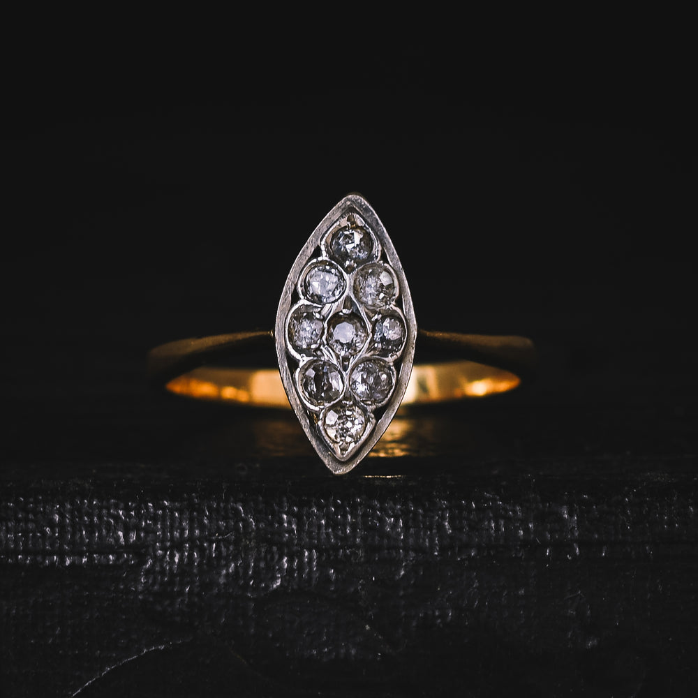 Victorian Diamond Navette Cluster Ring