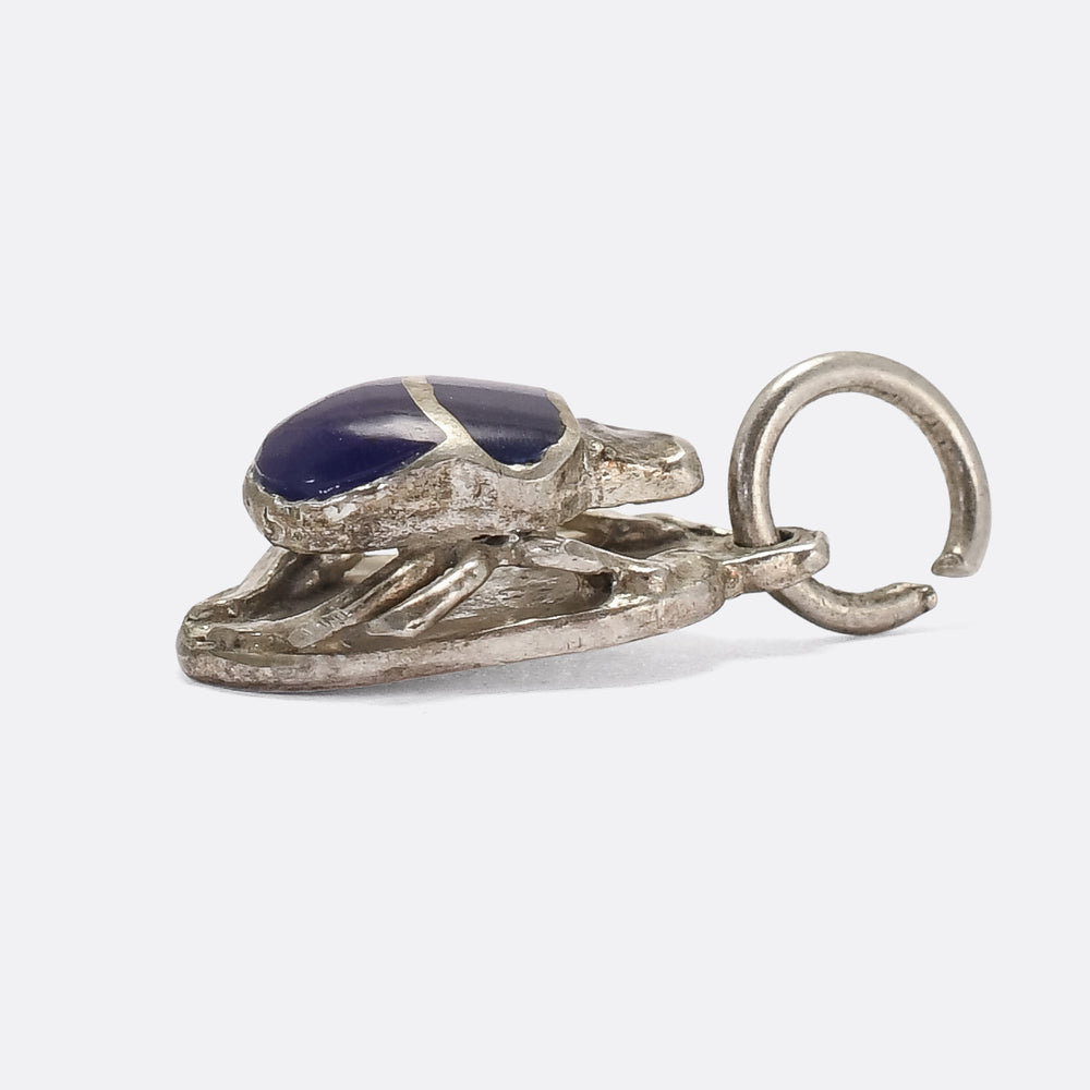 1920s Egyptian Revival Enamel Scarab Charm