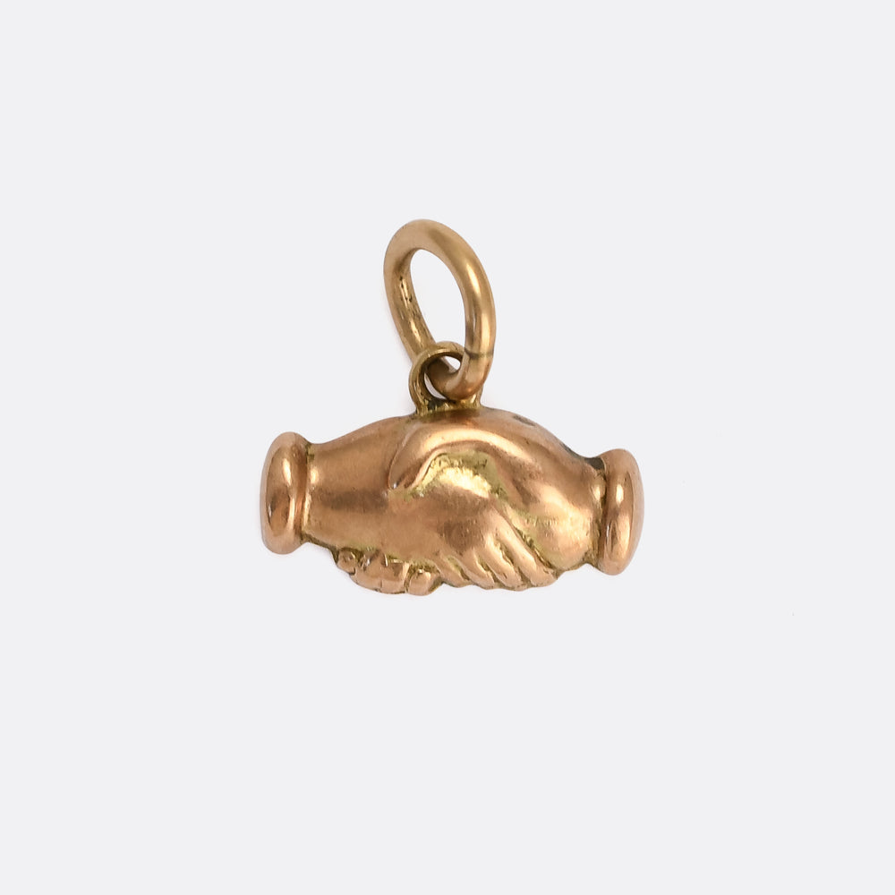1920s Gold Handshake Fede Charm