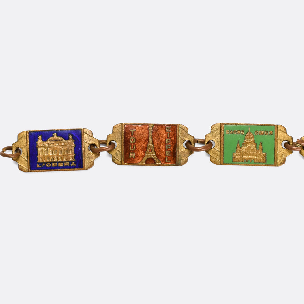 1930s Art Deco Parisian Souvenir Bracelet