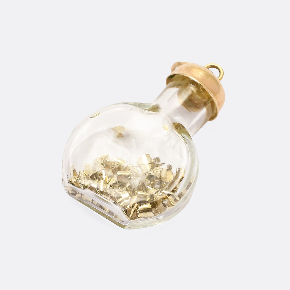 1950s Bottle of Gold Dust Pendant