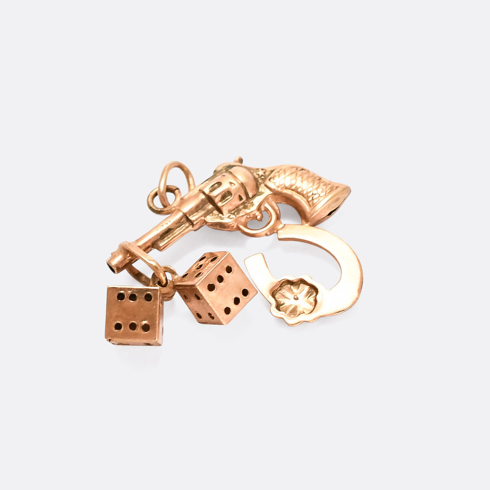 1950s Rose Gold Russian Roulette Charm