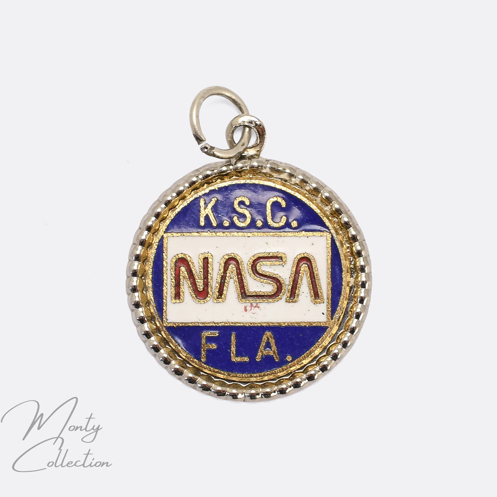 Vintage Enamel NASA Pendant