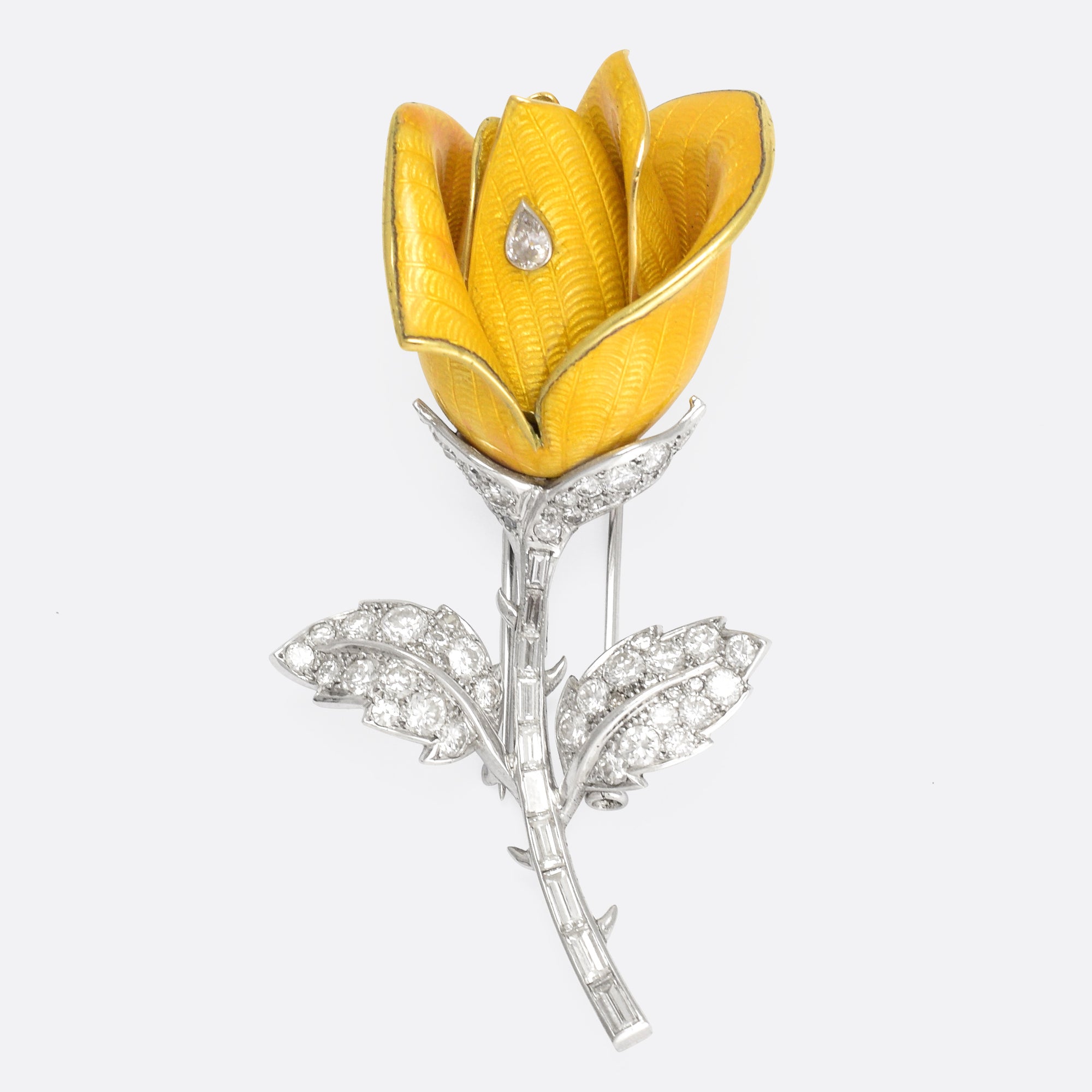 Yellow rose brooch online