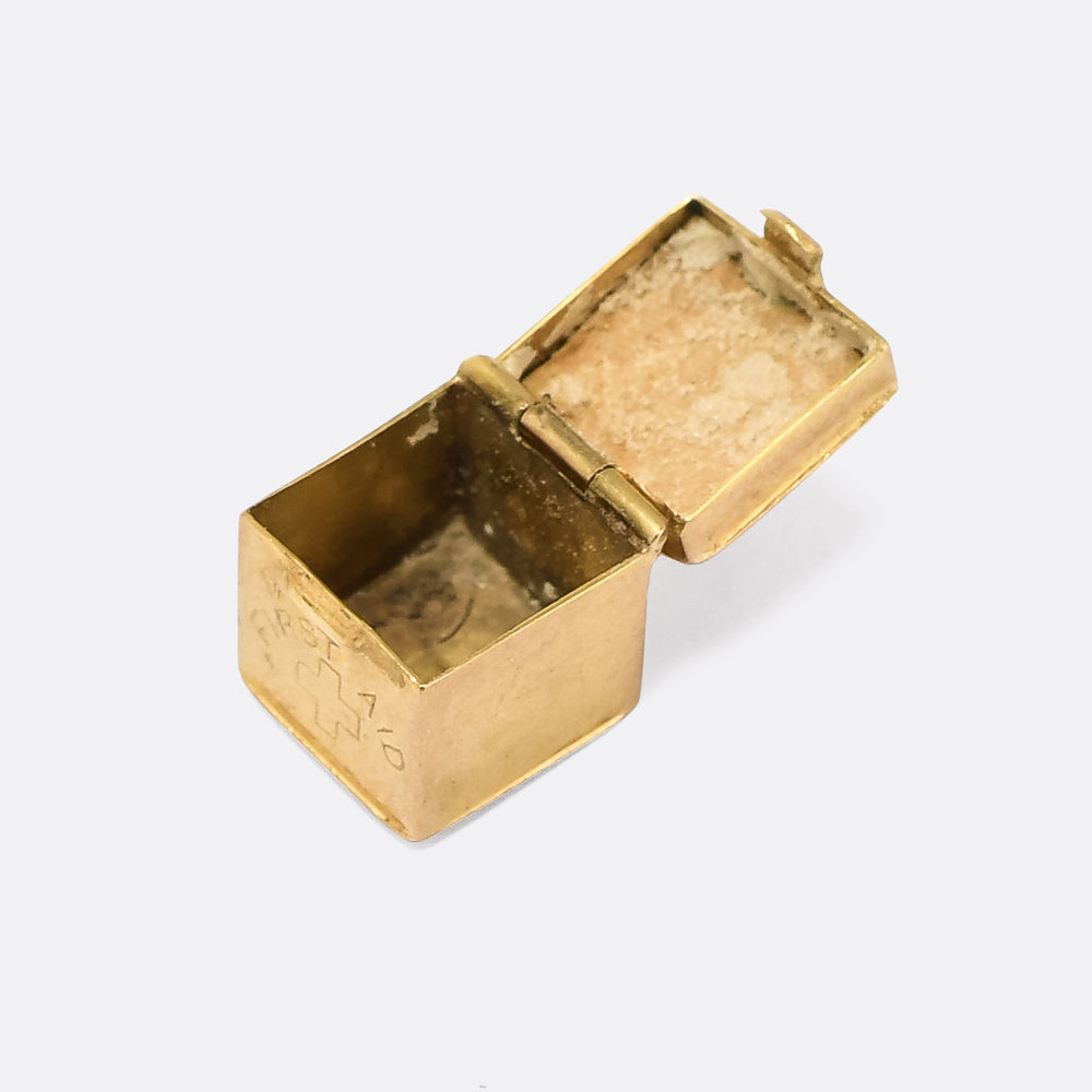 1960s Gold First Aid Box Charm