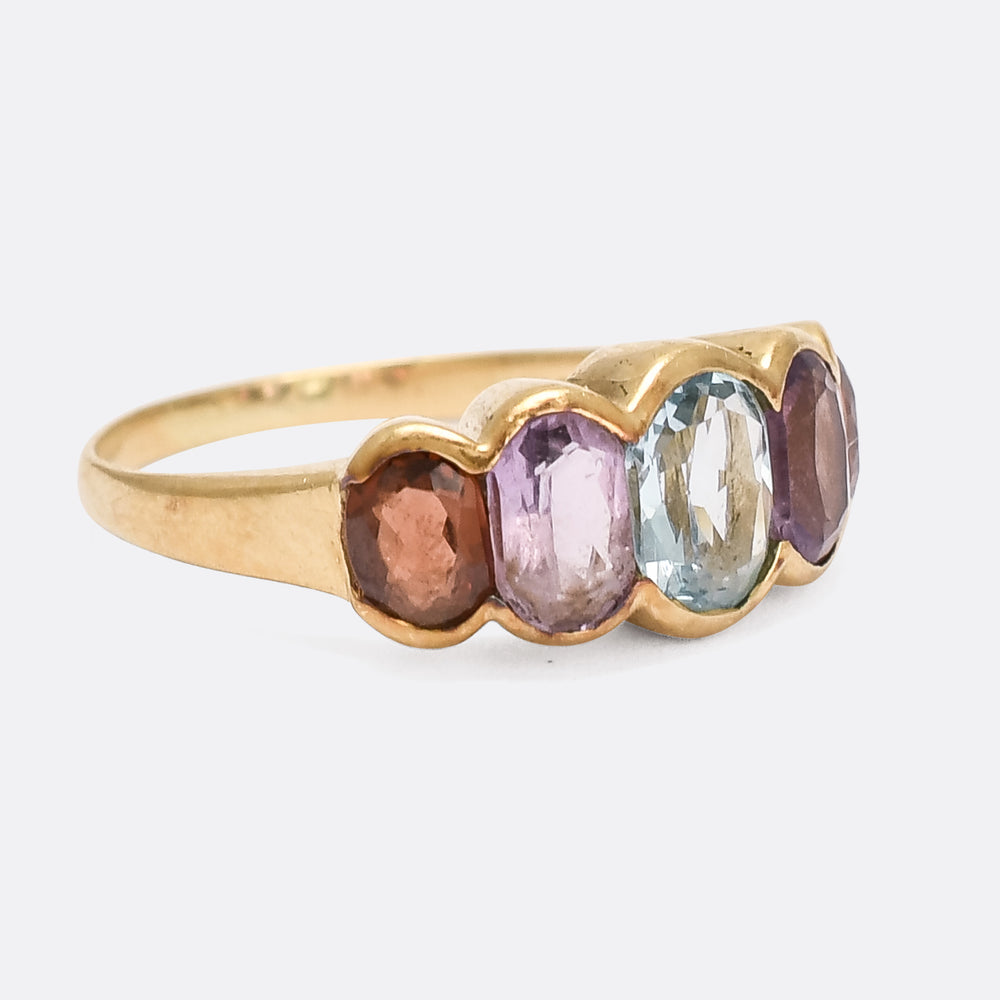 1960s Harlequin 5-Stone Ring