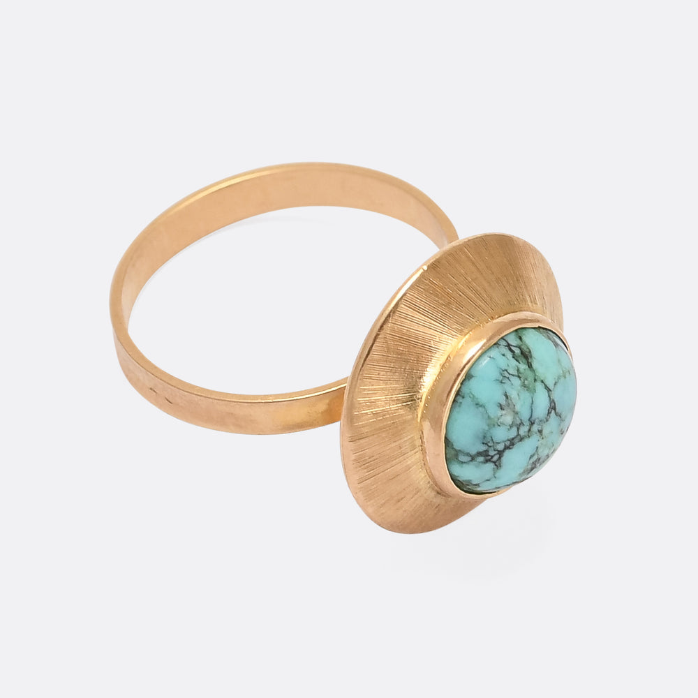 1970's Turquoise Flying Saucer Ring