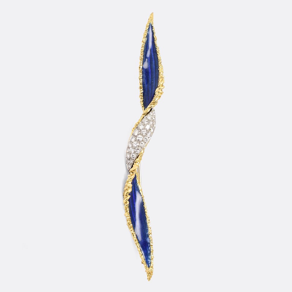 1970s Boucheron Leaf Twist Earring & Brooch Suite