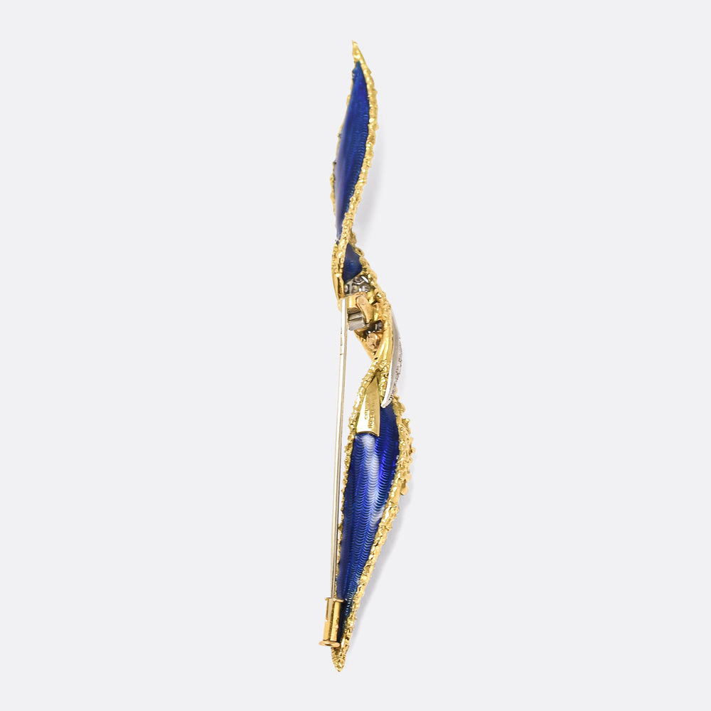 1970s Boucheron Leaf Twist Earring & Brooch Suite