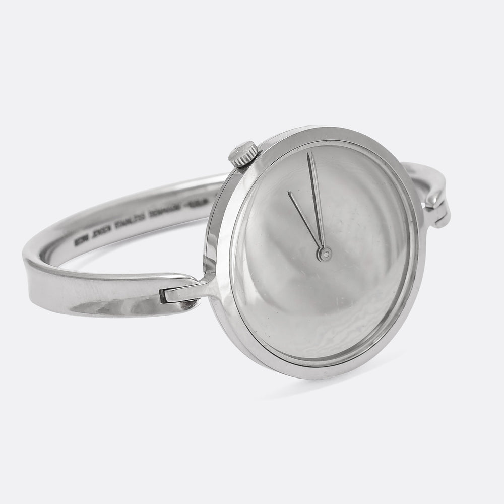 1970s Minimalist Chopard Jensen Stainless Steel Torun Wristwatch