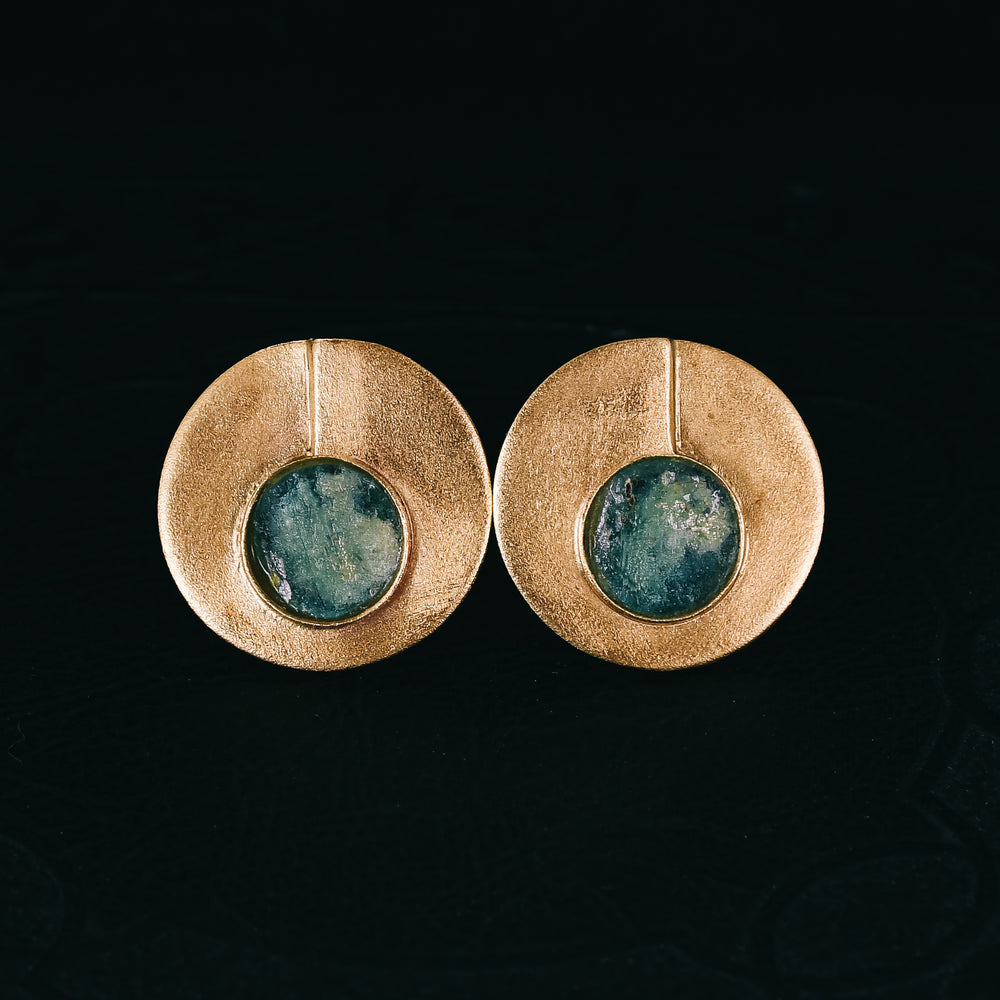 1970s Modernist Roman Glass Earrings