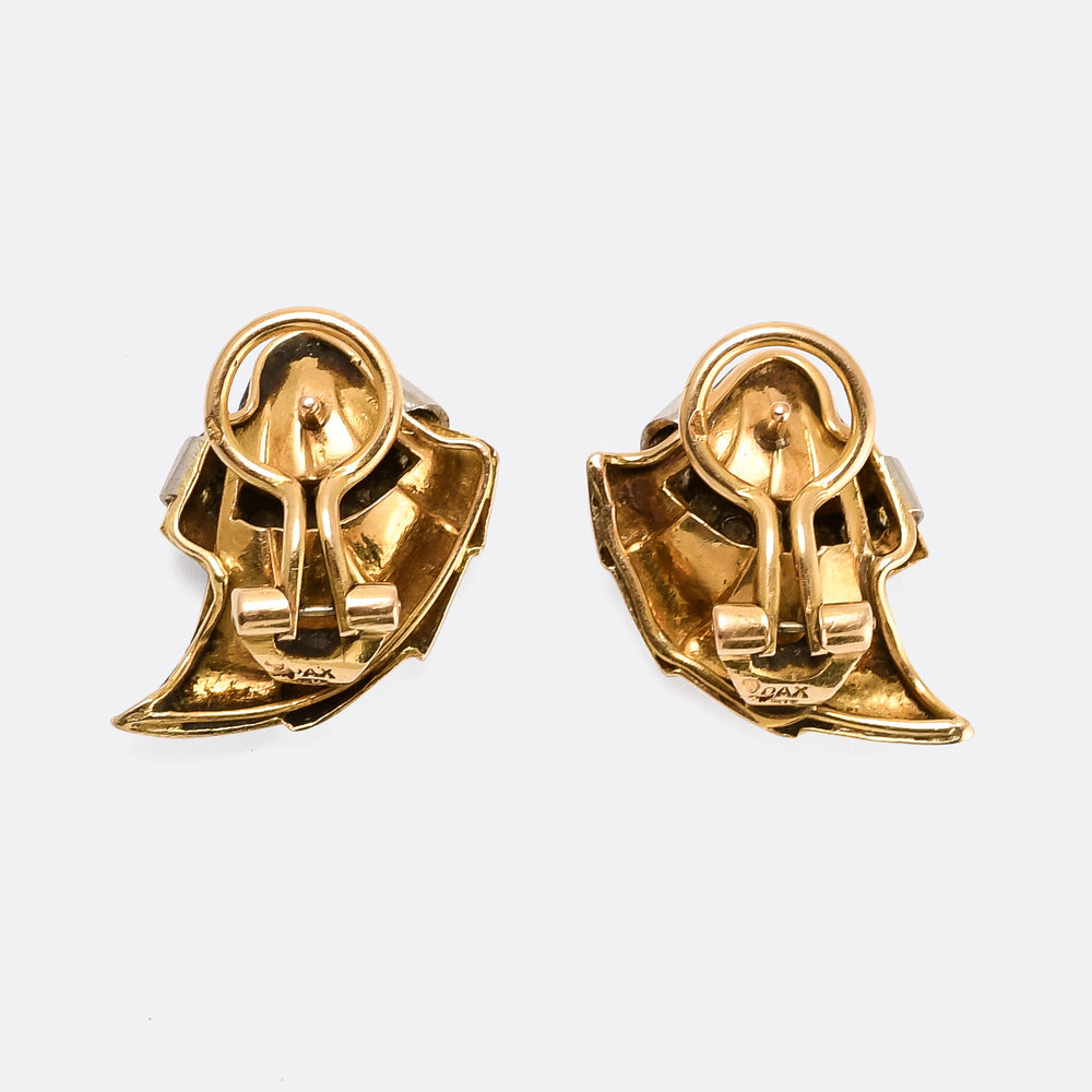 1980s Modernist Dragon Wing Earrings