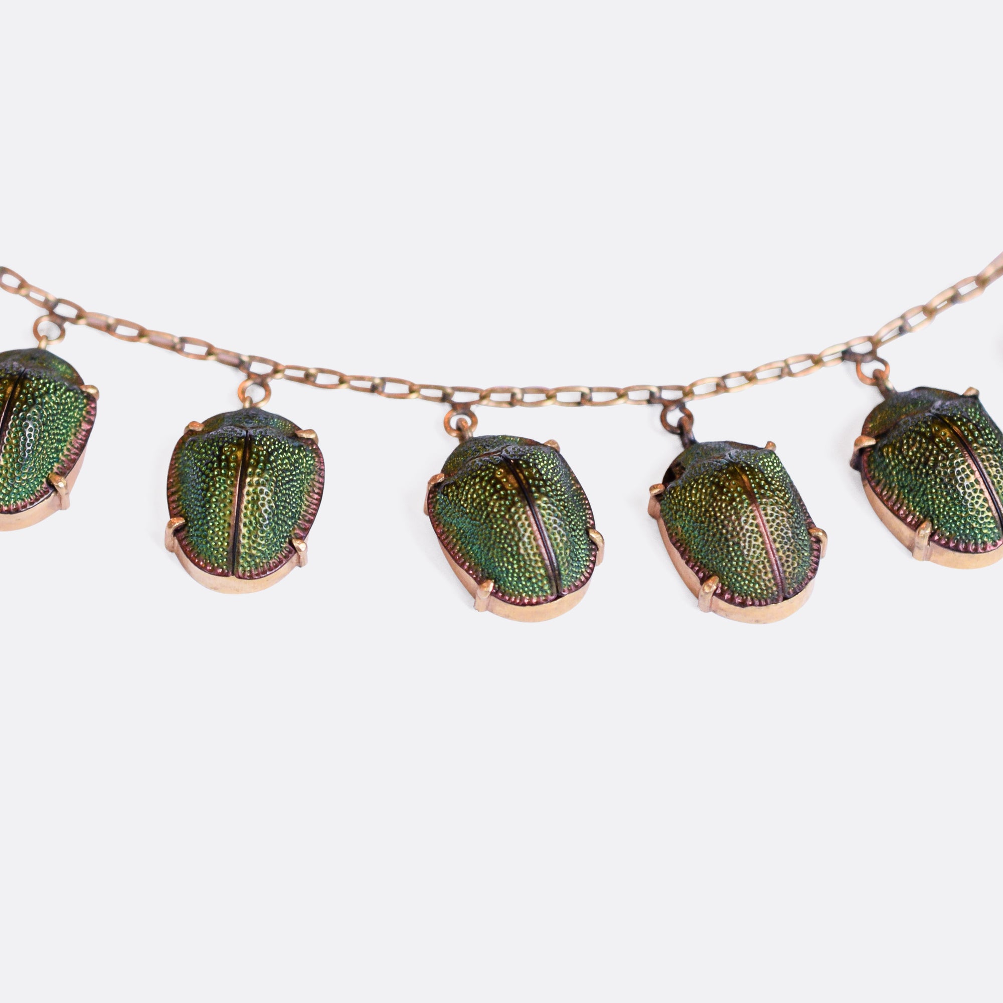 19th Century Egyptian Revival Scarab Necklace Butter Lane Antiques