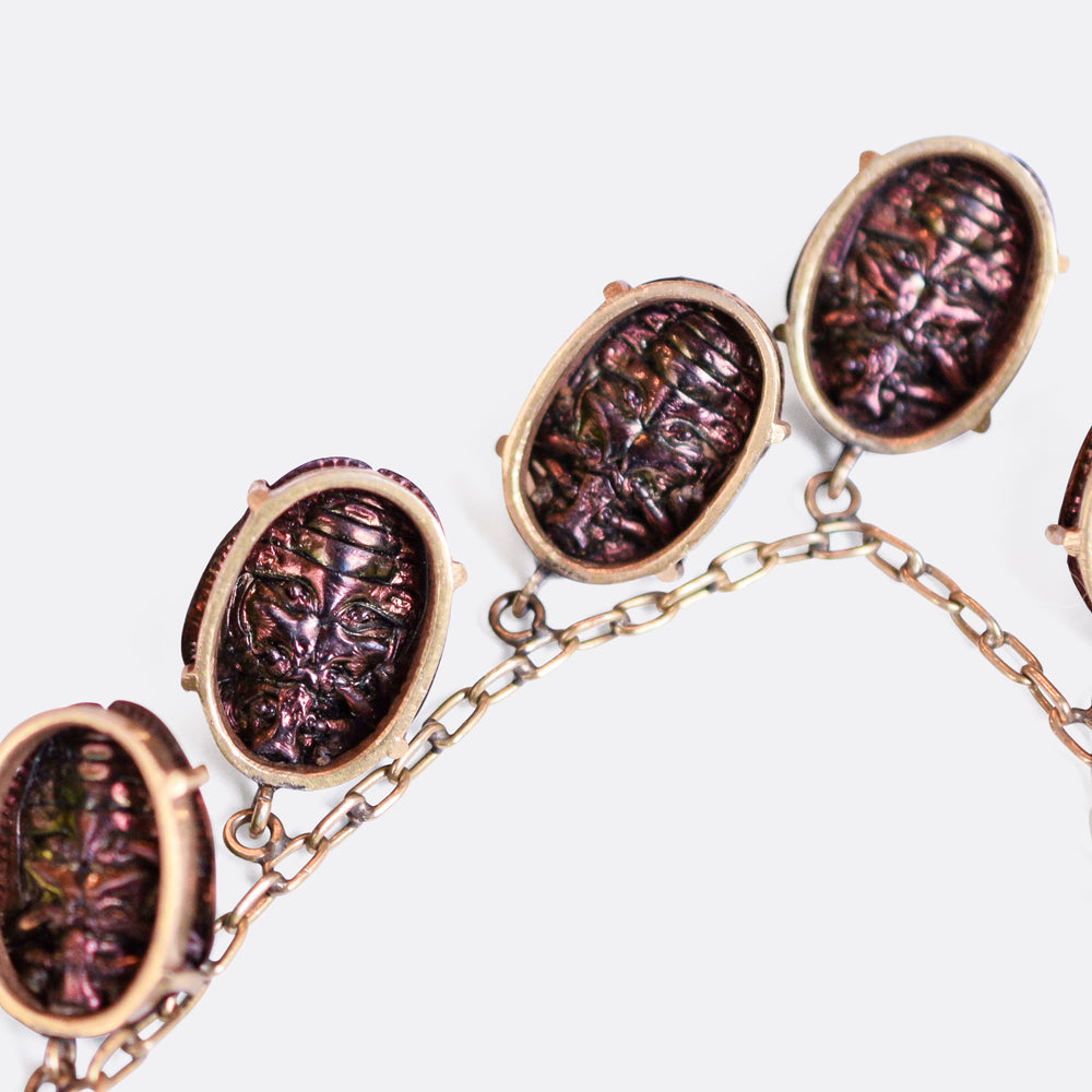 19th Century Egyptian Revival Scarab Necklace