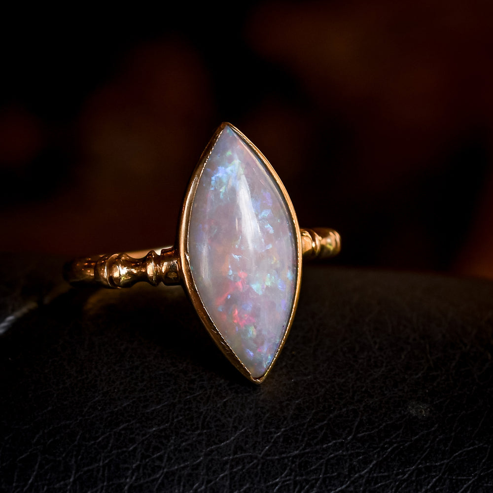 Edwardian Marquise Opal Solitaire Ring