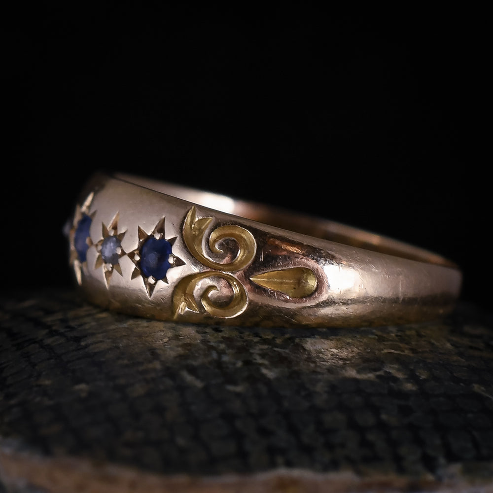 Late Victorian Sapphire & Diamond Gypsy Band