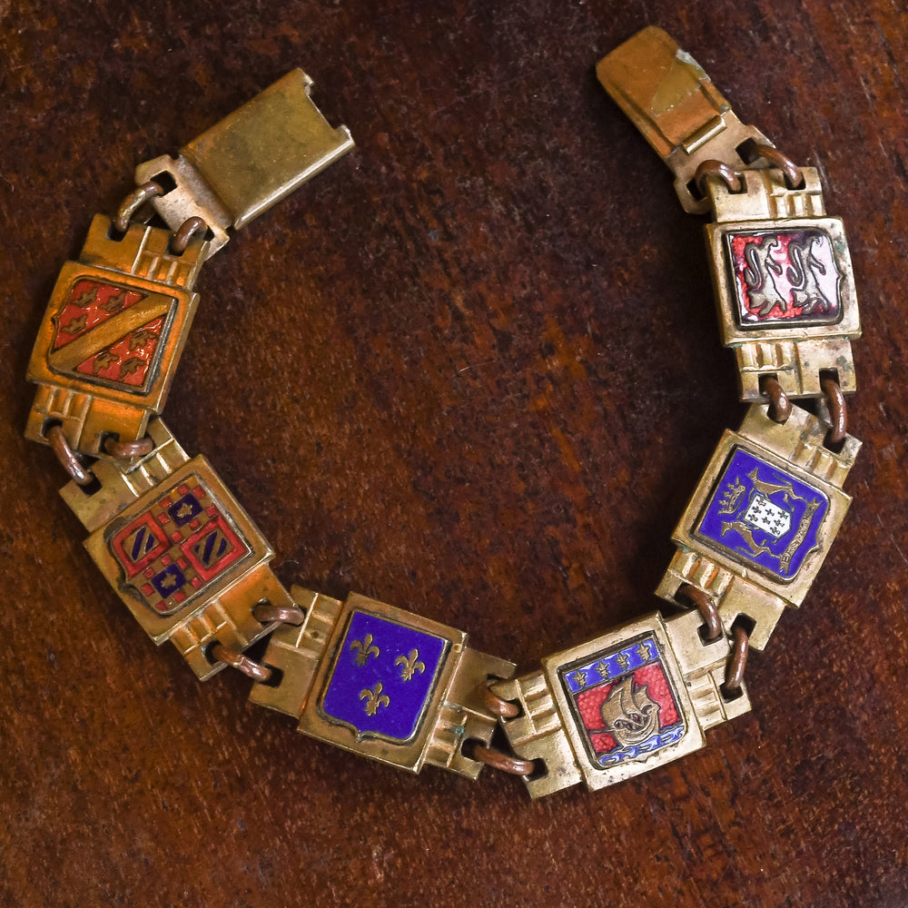 Art Deco French Heraldry Bracelet