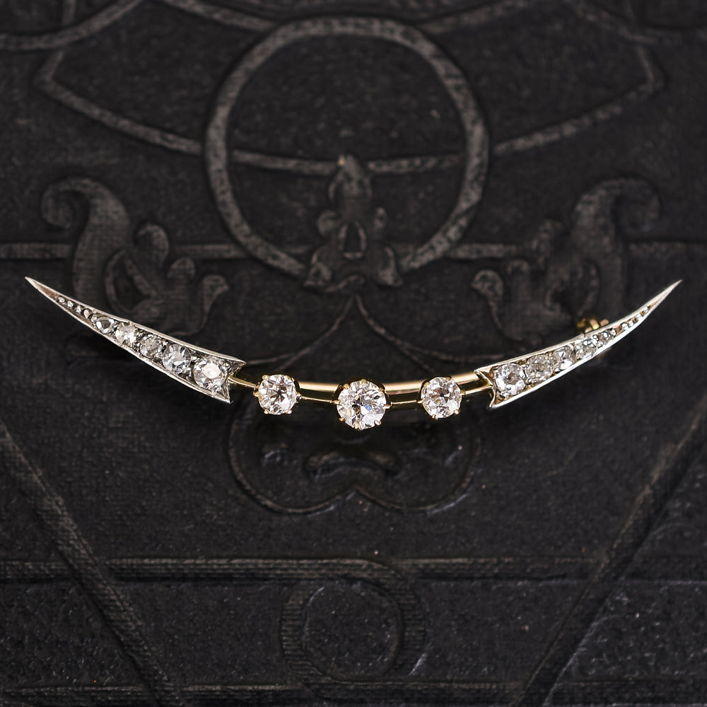 Late Victorian Diamond Crescent Brooch