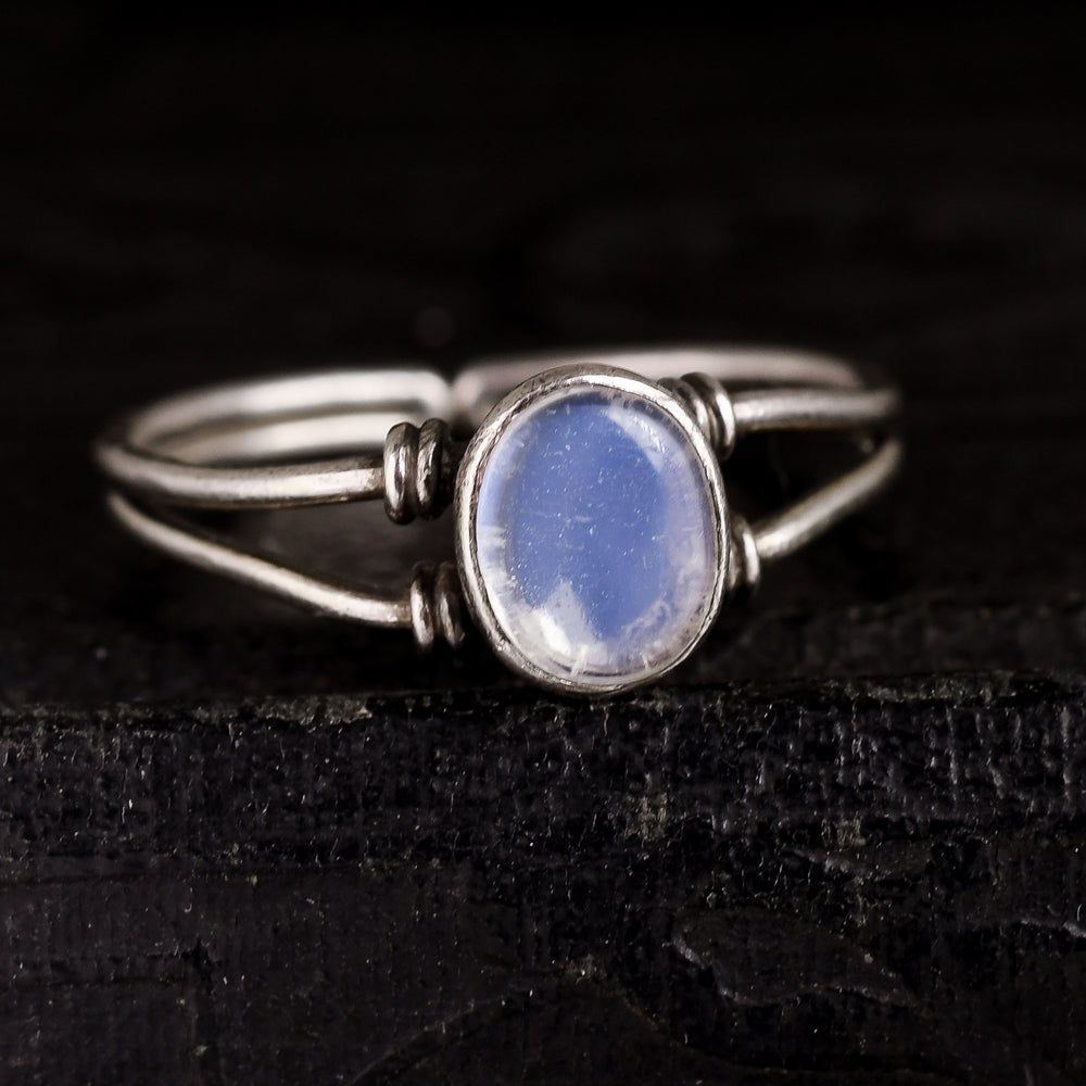 Vintage Blue Moonstone Solitaire Ring
