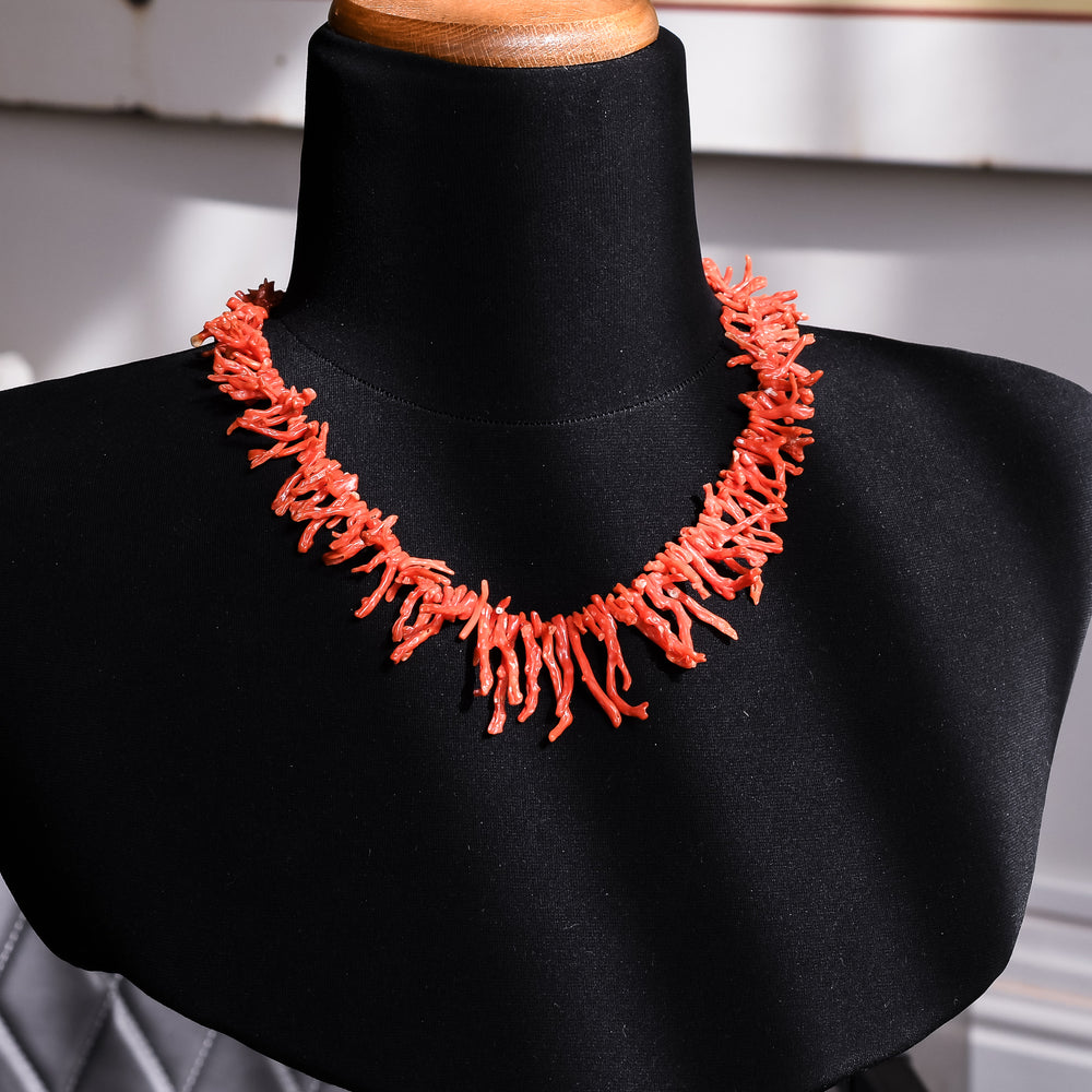 Victorian Orange Coral Necklace