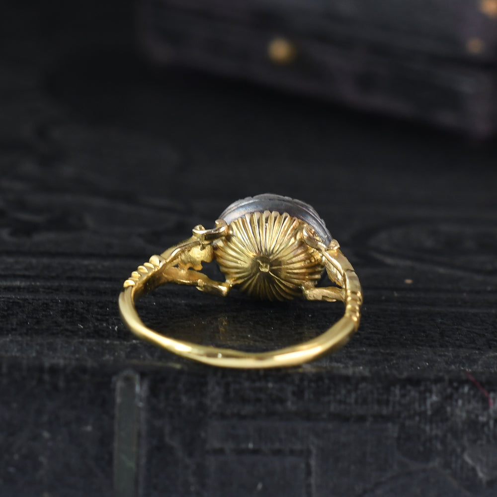 Georgian Rose Cut Diamond Round Cluster Ring