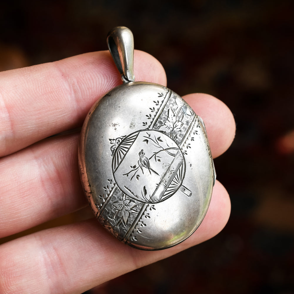 Victorian Aesthetic Movement Silver Locket