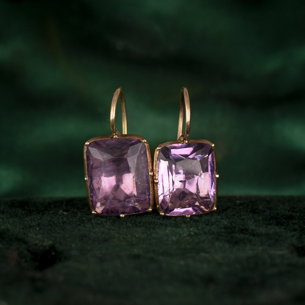 18th Century Lavender Paste Earrings