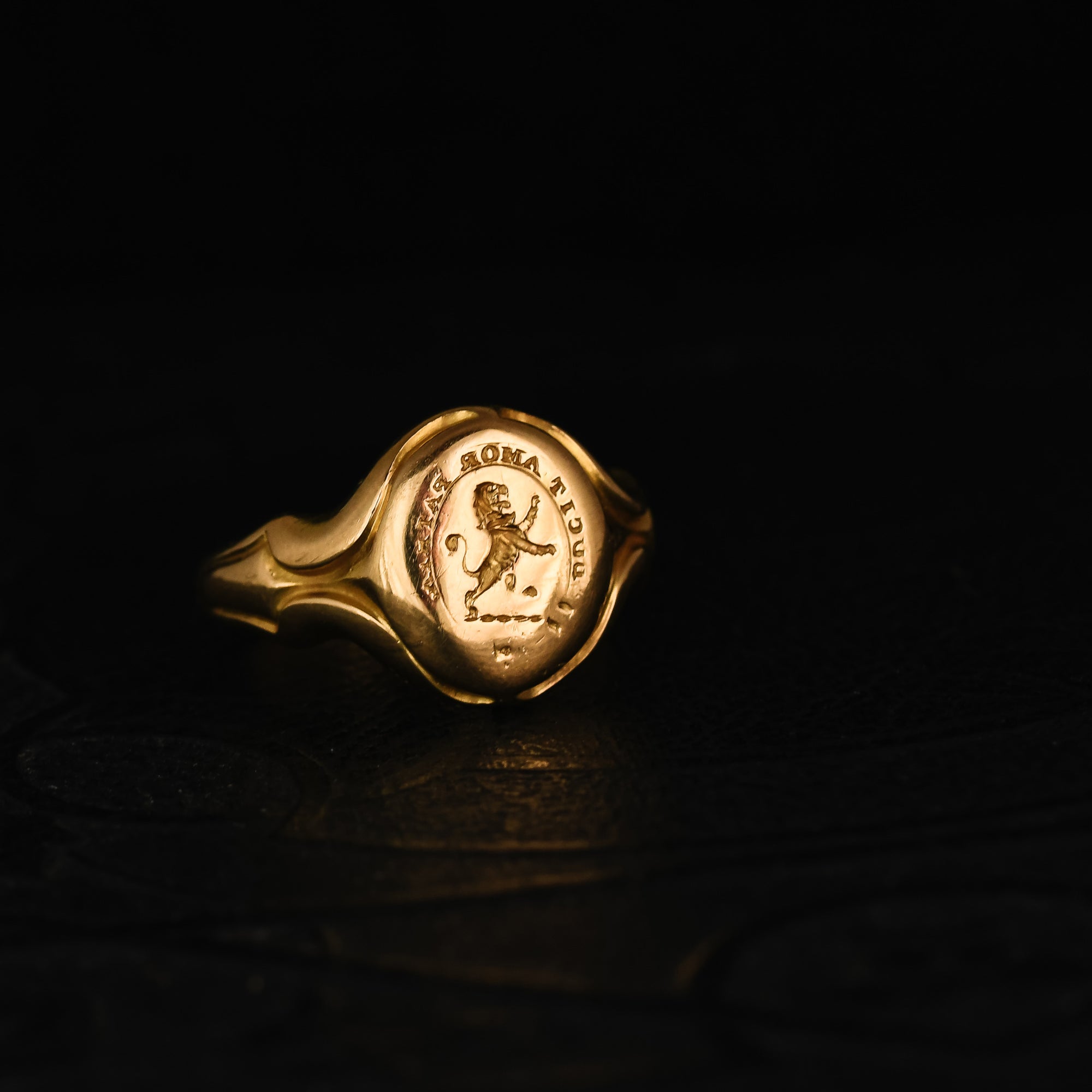 Victorian Heraldic Lion Rampant Signet Ring – Butter Lane Antiques