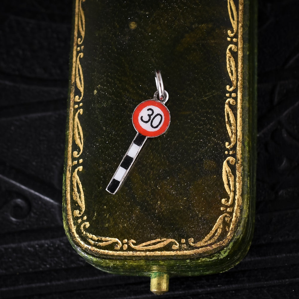 Vintage Enamelled 30mph Speed Sign Charm
