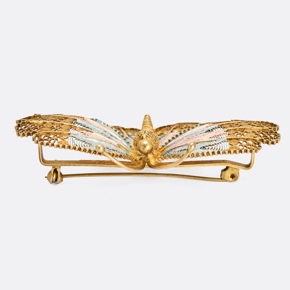 Vintage Filigree Butterfly Brooch