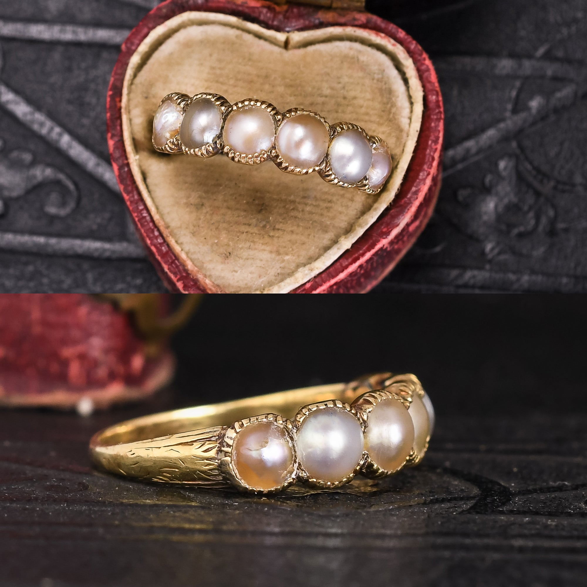 French Napoleon III Empire Natural Pearl Ring — Heart of Hearts Jewels