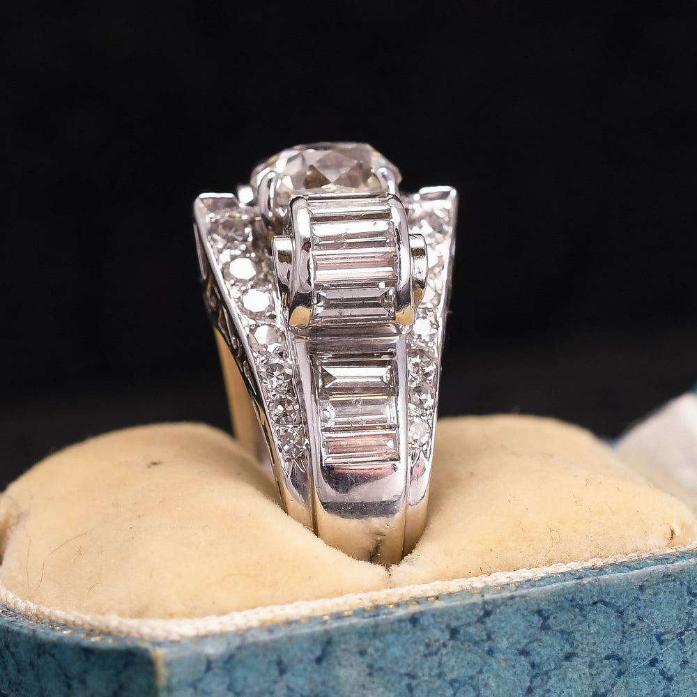 1940s Retro 5.5ct Diamond Cocktail Ring
