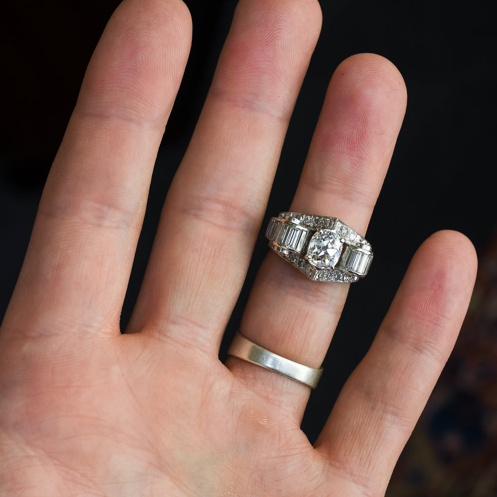 1940s Retro 5.5ct Diamond Cocktail Ring