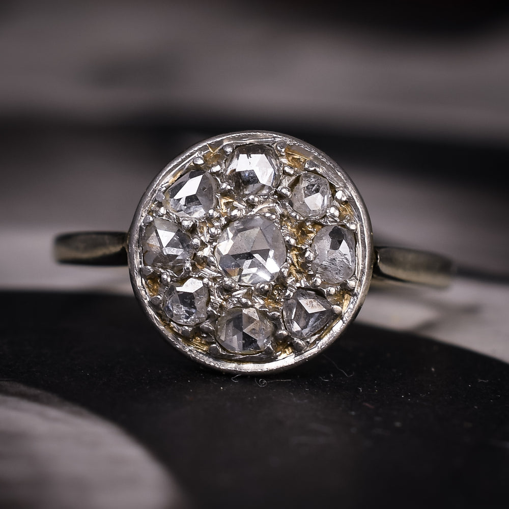 Edwardian Rose Diamond Round Cluster Ring