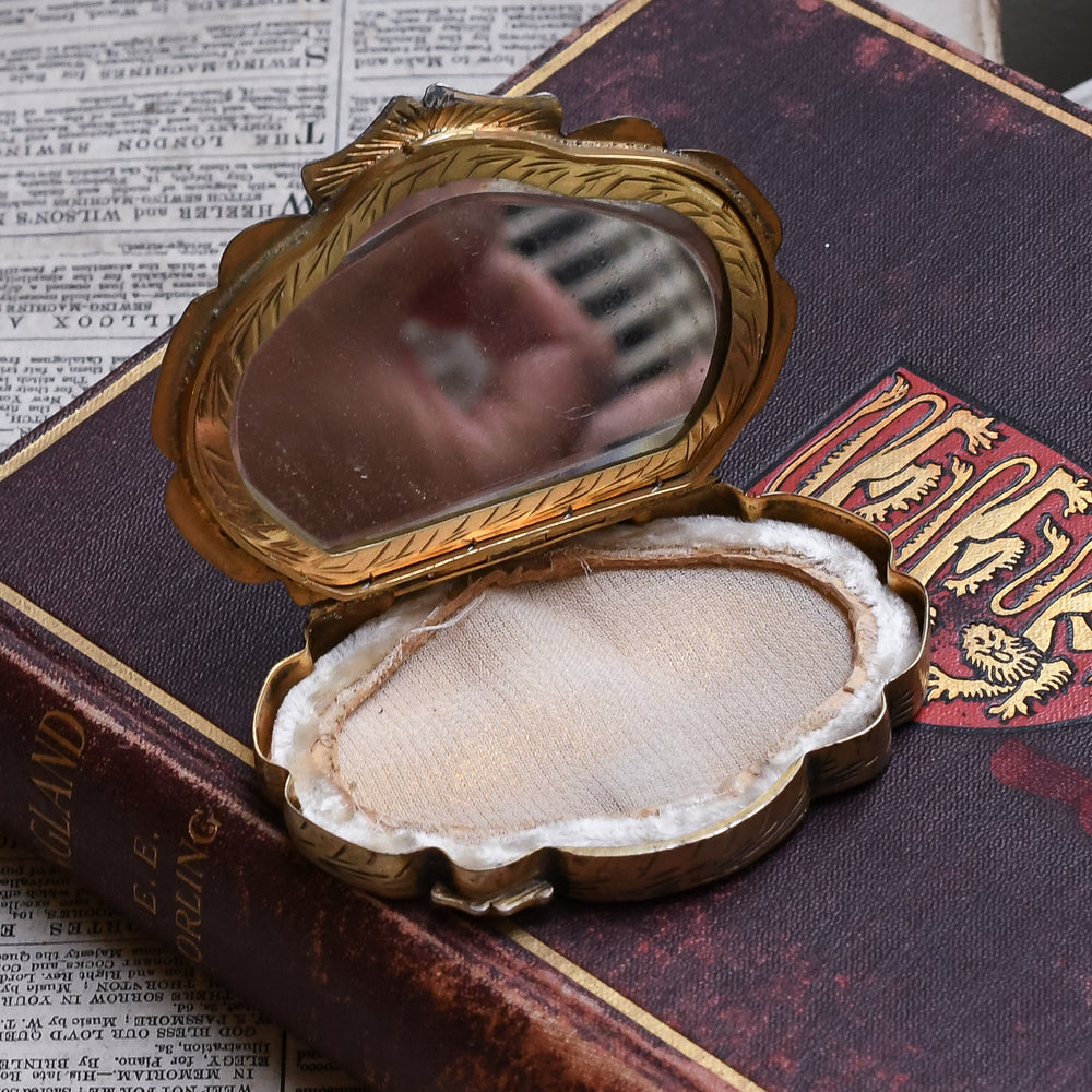 Art Deco Enamelled & Mirrored Powder Compact
