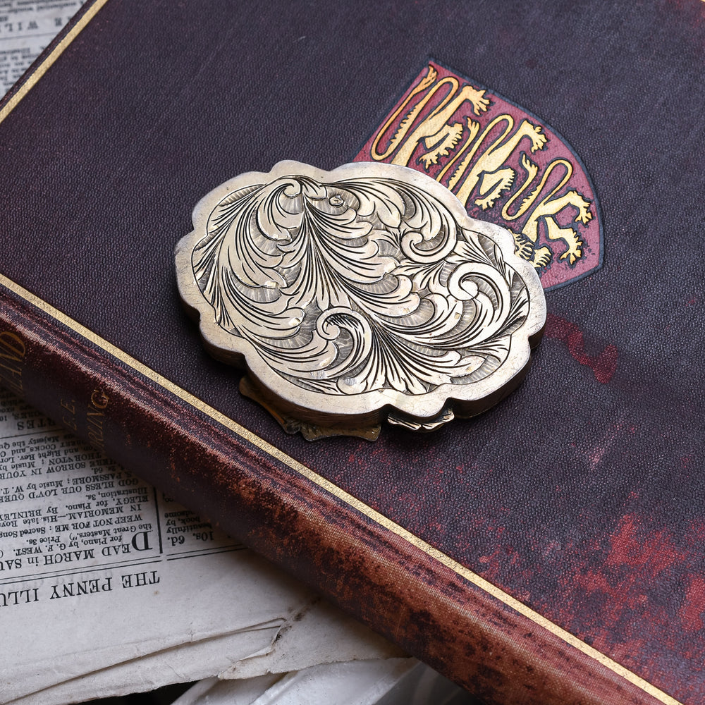Art Deco Enamelled & Mirrored Powder Compact