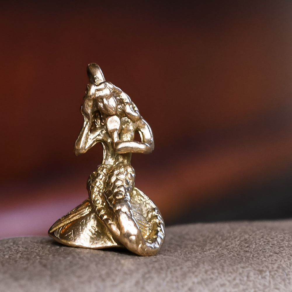 Vintage Gold Mermaid Charm