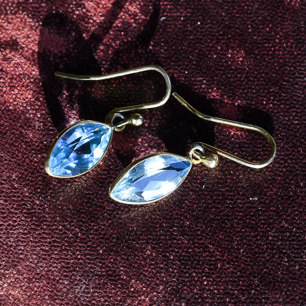 Mid-Century Aquamarine Marquise Earrings