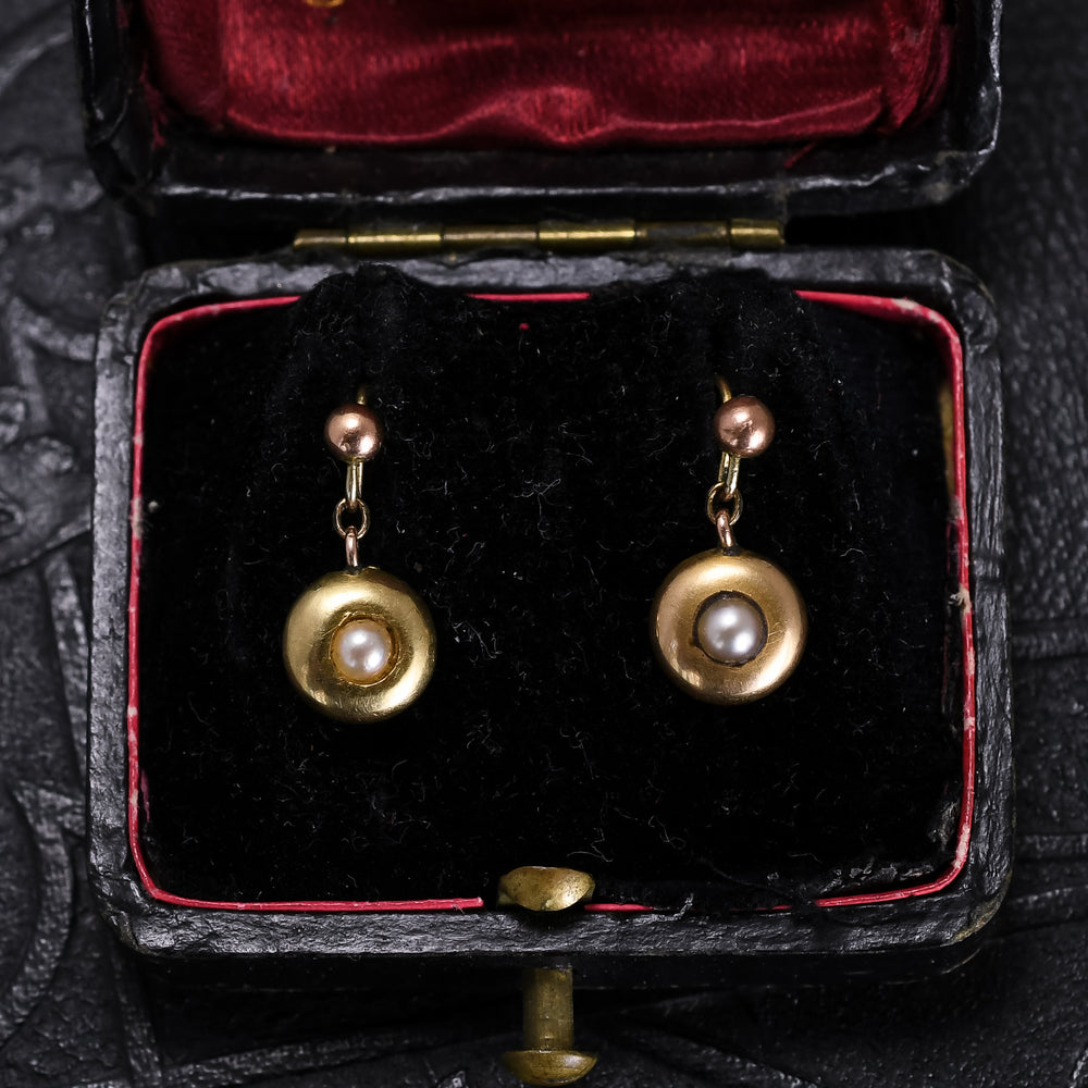 Victorian Pearl Dome Earrings
