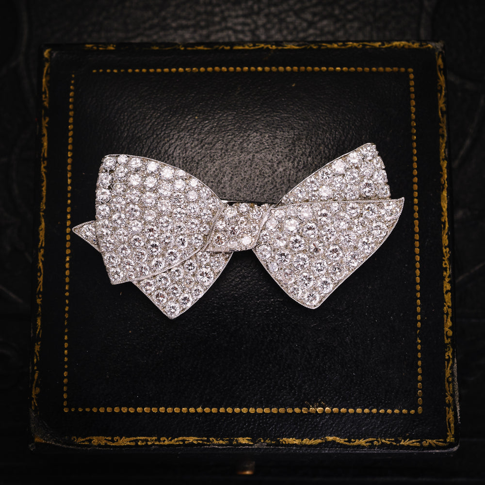 1950s 4.75ct Diamond Bow Brooch