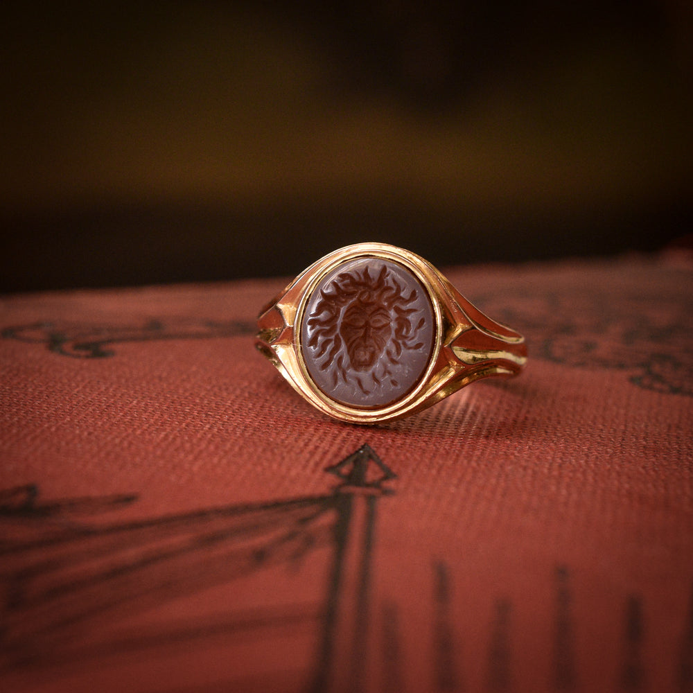 Victorian Medusa Intaglio Signet Ring