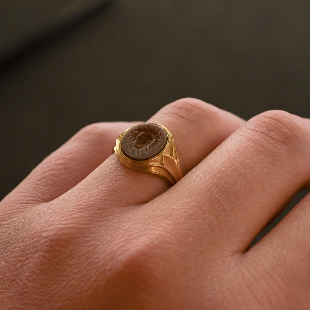 Victorian Medusa Intaglio Signet Ring