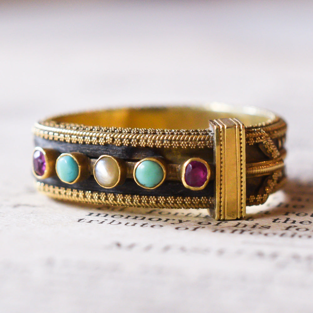 Regency Period Gemset Elephant Hair Buckle Ring