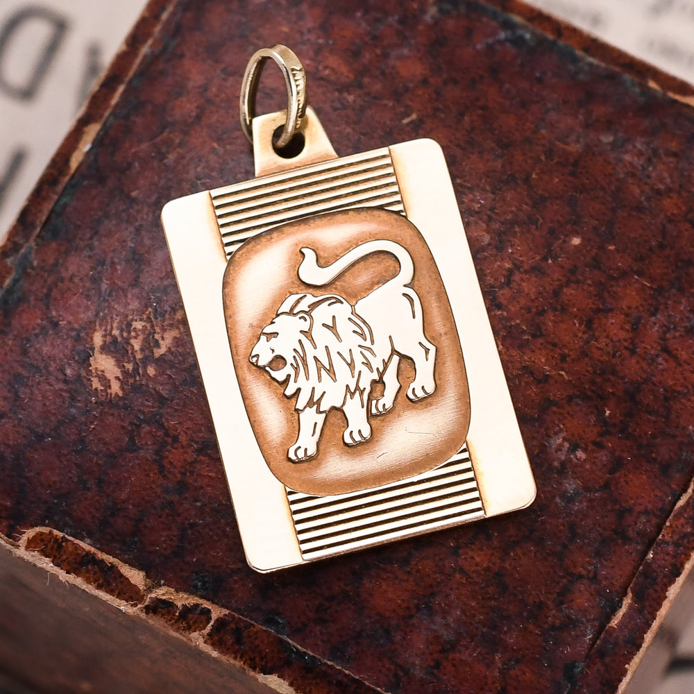 1980s Leo Zodiac Medallion