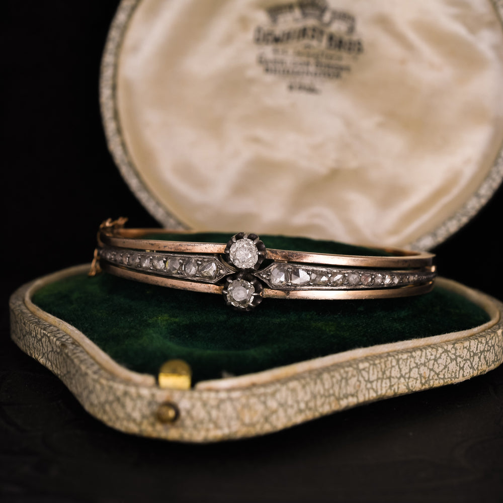 Late Victorian 1.32ct Diamond Toi et Moi Bangle