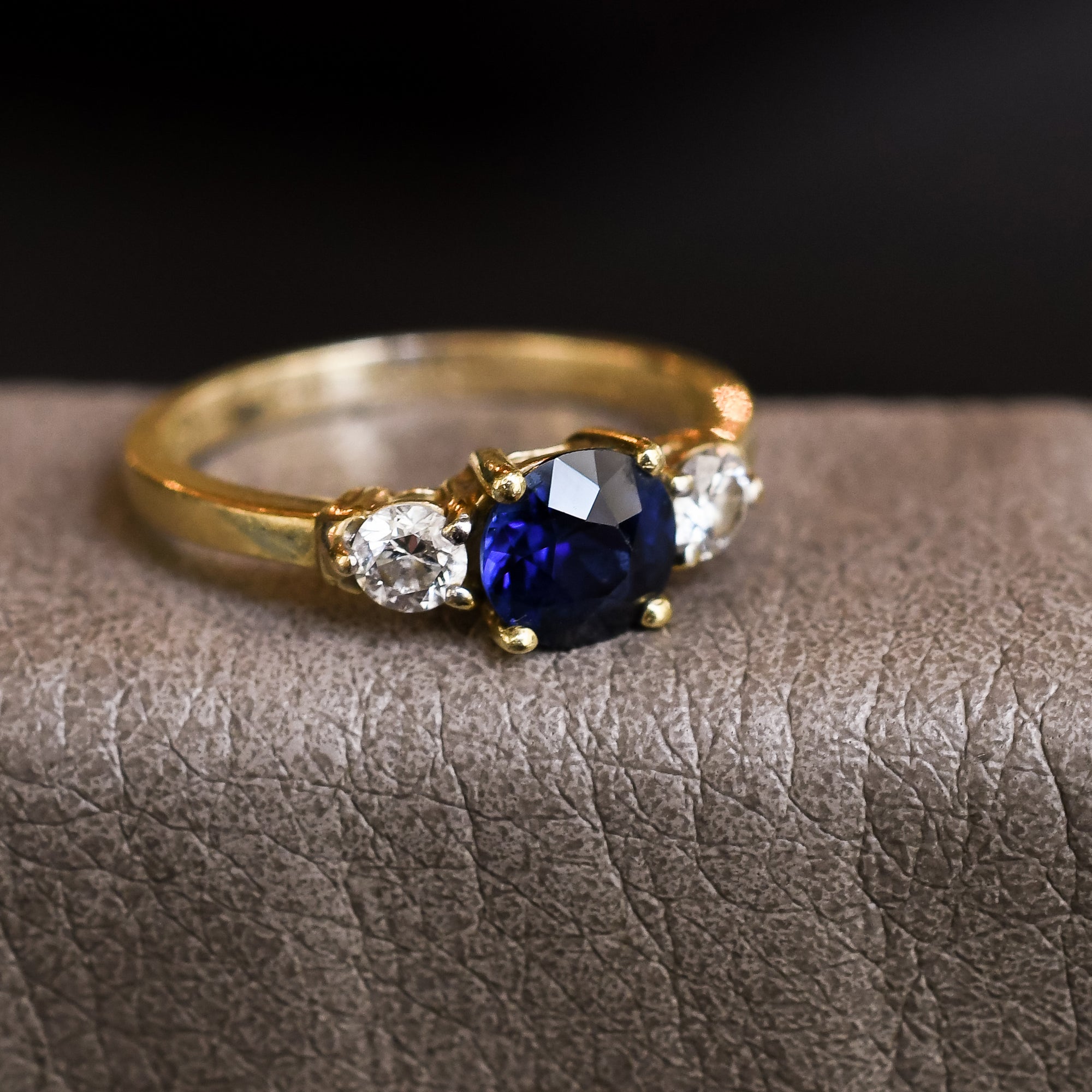 Sapphire and diamond trilogy engagement rings Clearance