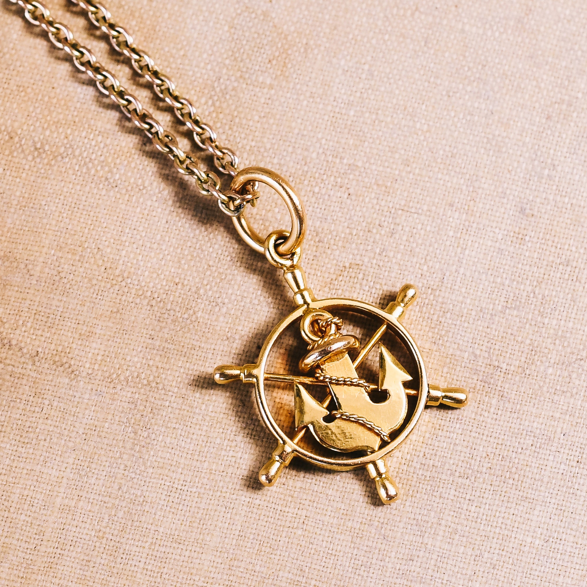 Victorian 18k Gold Ship's Wheel Anchor Pendant – Butter Lane