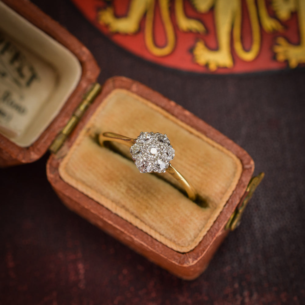 Late Victorian OMC Diamond Daisy Ring